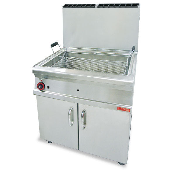 F45-78G 45L Large Pan Gas Pastry Fryer on Cabinet