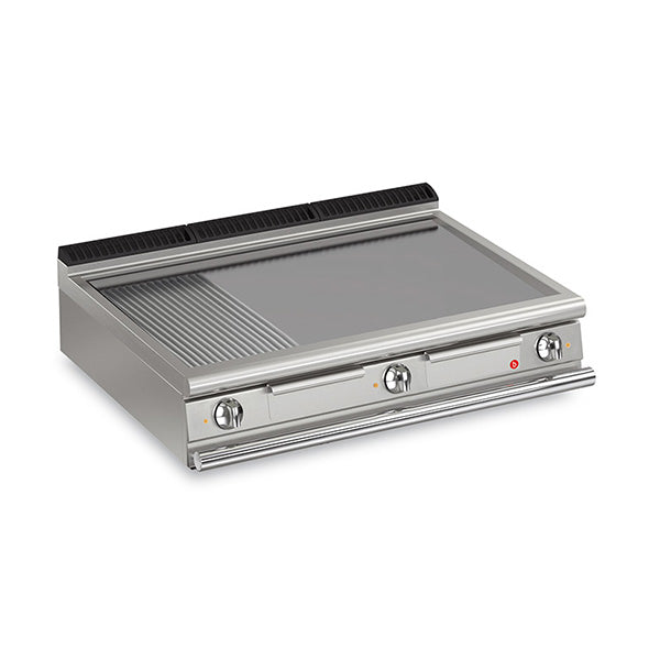 Q70FT/E1220 3 Burner Electric Fry Top With 2/3 Smooth 1/3 Ribbed Mild Steel Plate And Thermostat Control