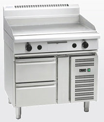 Waldorf 800 Series GP8900G-RB - 900mm Gas Griddle – Refrigerated Base
