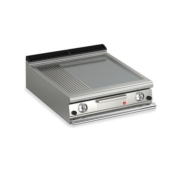 Q70FT/G820 2 Burner Gas Fry Top With 2/3 Smooth 1/3 Ribbed Mild Steel Plate