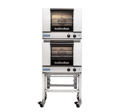 Turbofan E22M3/2C - Half Size Tray Manual Electric Convection Ovens Double Stacked With Castor Base Stand