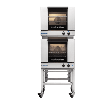 Turbofan E23M3/2C - Half Size Tray Manual Electric Convection Ovens Double Stacked With Castor Base Stand