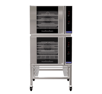 Turbofan E30M3/2 - Double Stacked - GN 1/1 Manual / Electric Convection Ovens Double Stacked on a Stainless Steel Base Stand