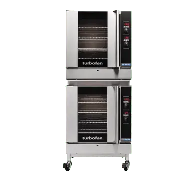 Turbofan G32D4/2C - Full Size Tray Digital Gas Convection Ovens Double Stacked With Castor Base Stand