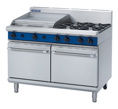 Blue Seal Evolution Series G528B - 1200mm Gas Range Double Static Oven