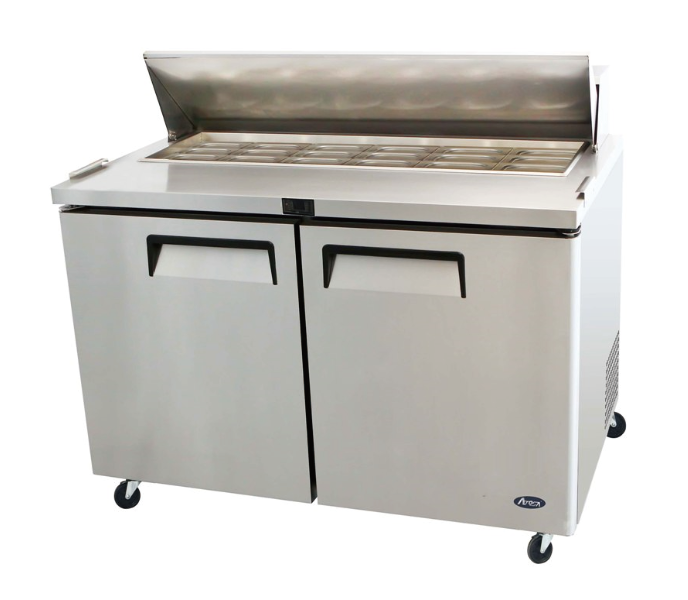 2DOOR SANDWICH PREPTABLE FRIDGE 1225MM MSF8306