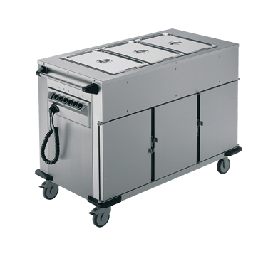 Rieber NORM-III-3 - Bain Marie Top 3 x Heated Cabinets Mobile Food Transport Trolley