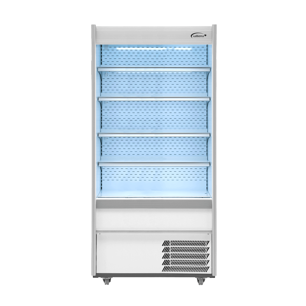 Gem Multideck - white open deck fridge with night blind M100MTWCN