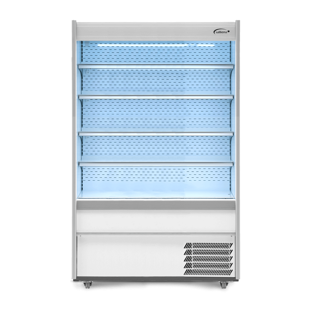 Gem Multideck - white open deck fridge with night blind M125MTWCN