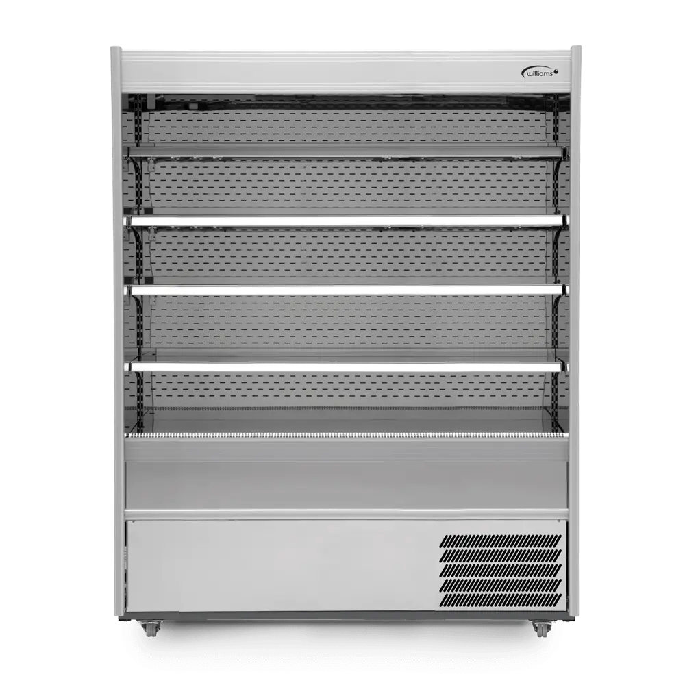 Gem Multideck - white open deck fridge with night blind M150MTWCN