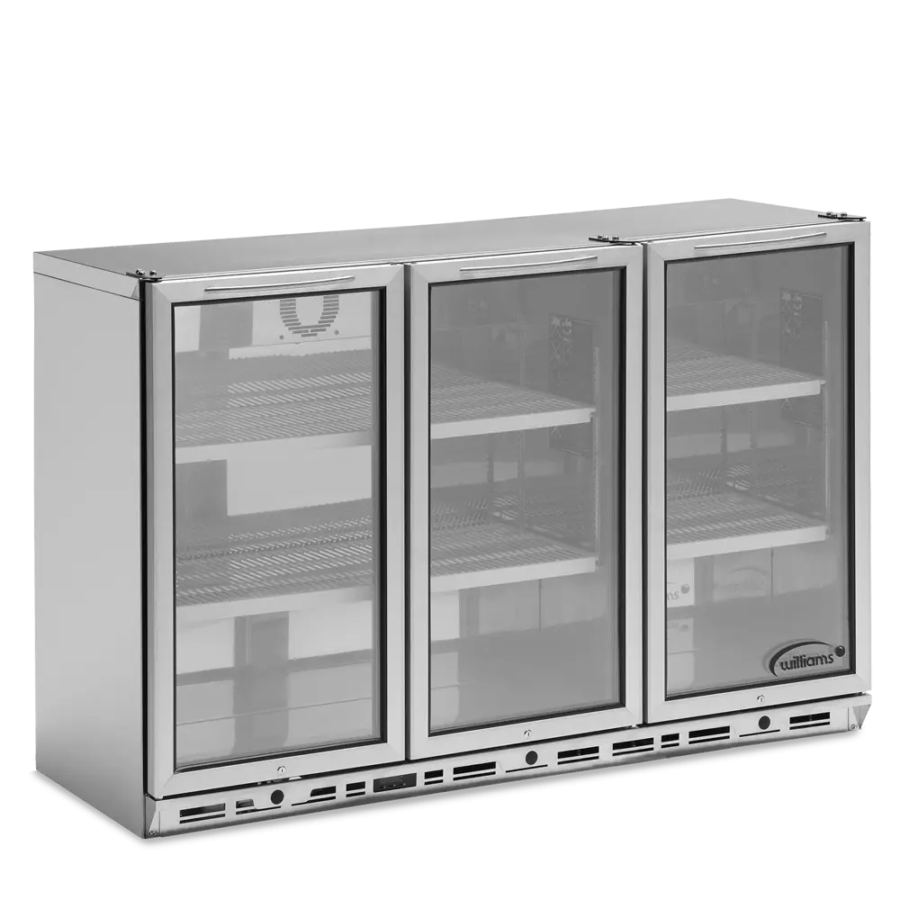 Bottle Cooler - Three Door Stainless Steel Bottle Cooler 800mm High BC3SS-80