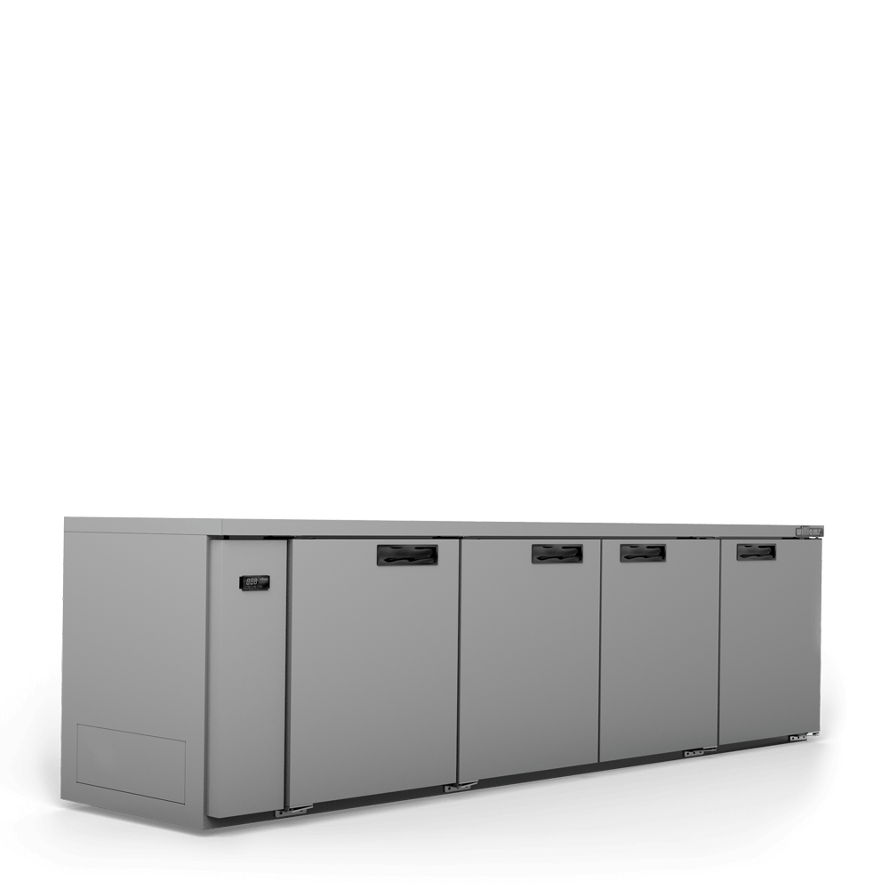 Boronia - Four Door Black Colorbond Remote Back Bar Counter Display Refrigerator HB4RSB