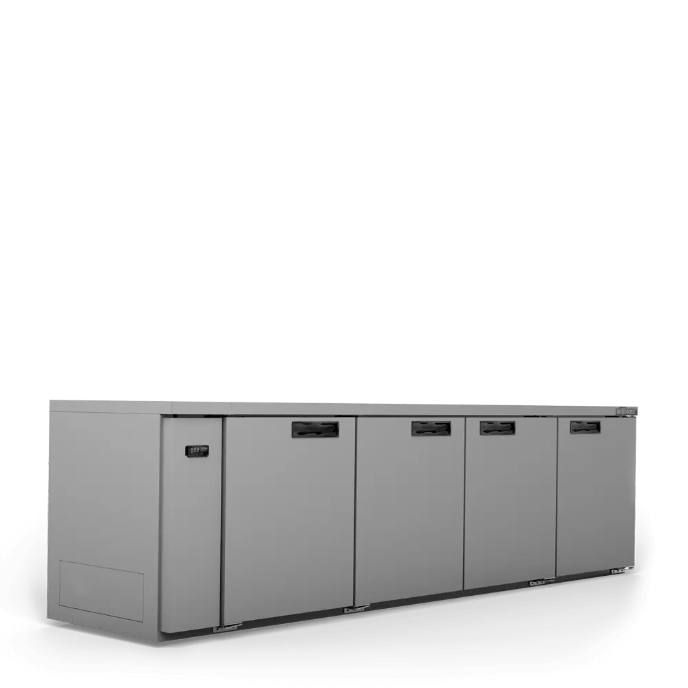 Boronia - Four Door Black Colorbond Remote Back Bar Counter Display Refrigerator HB4RSB