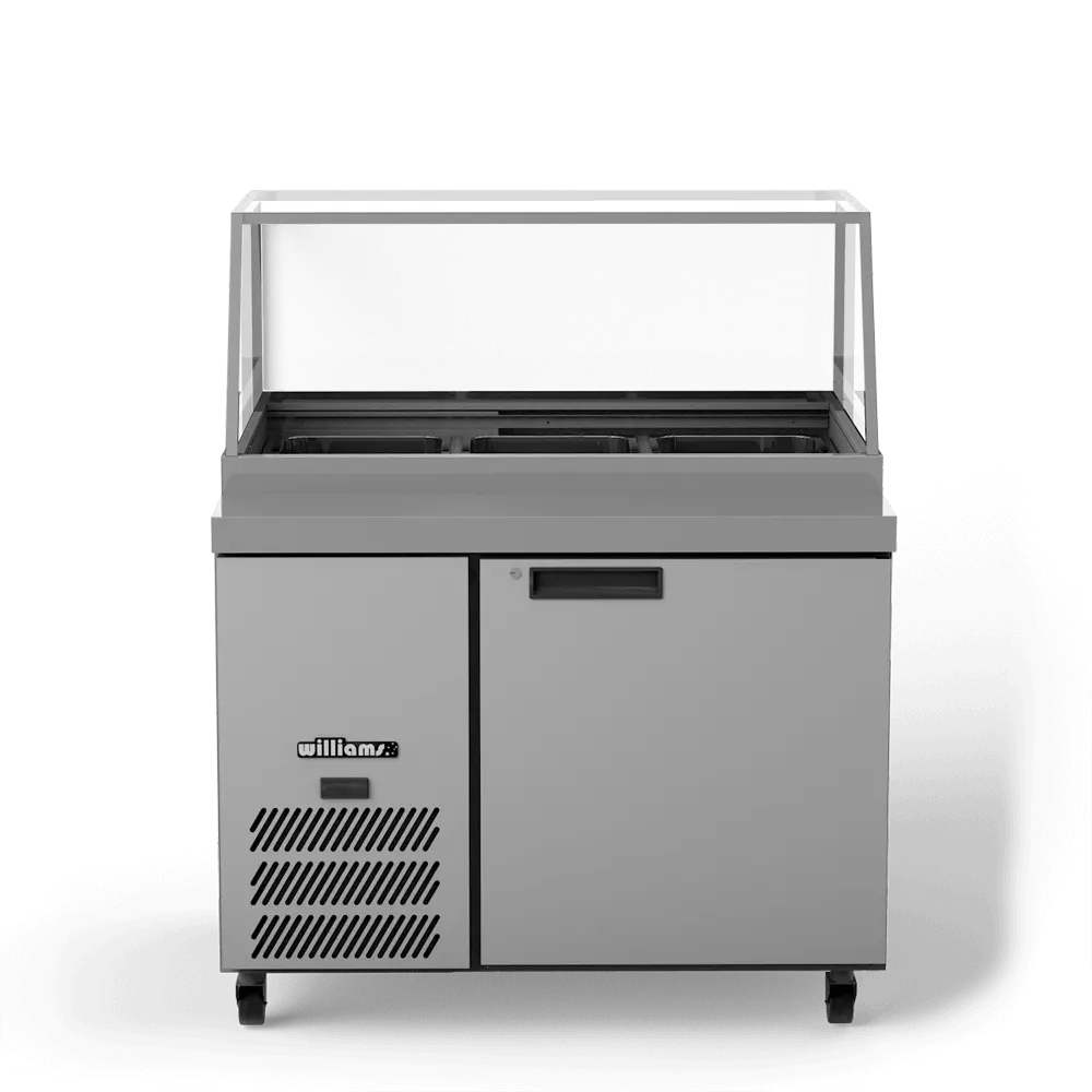 Banksia - One Door White Colorbond Prep Counter Refrigerator With Flat Blown Air Well HSP3UBA