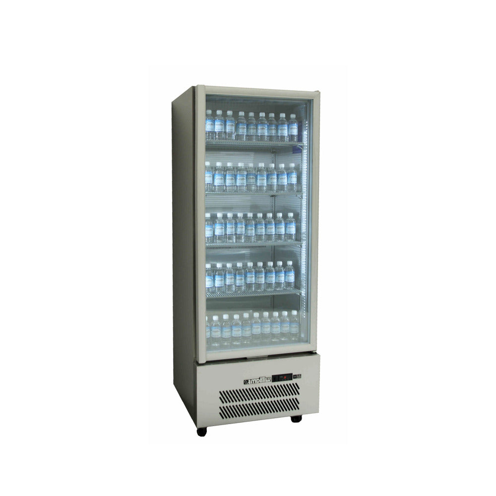 Quartz Star - One Door Stainless Steel Upright Display Refrigerator HQS1GS