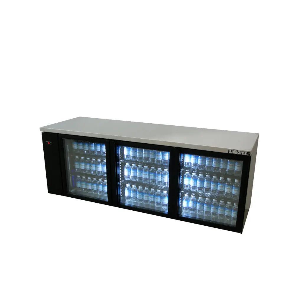 Boronia - Three Door Black Colorbond Remote Back Bar Counter Display Refrigerator HB3RGB