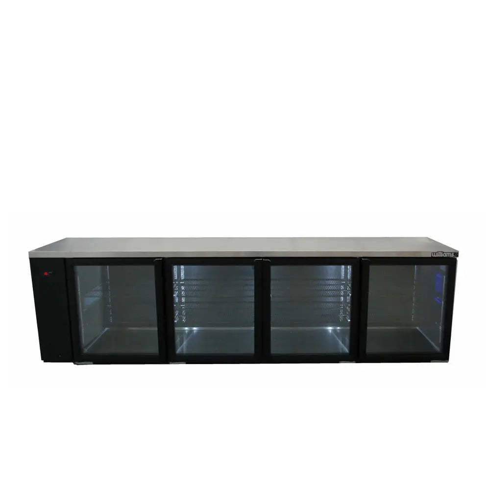 Boronia - Four Door Black Colorbond Remote Back Bar Counter Display Refrigerator HB4RGB