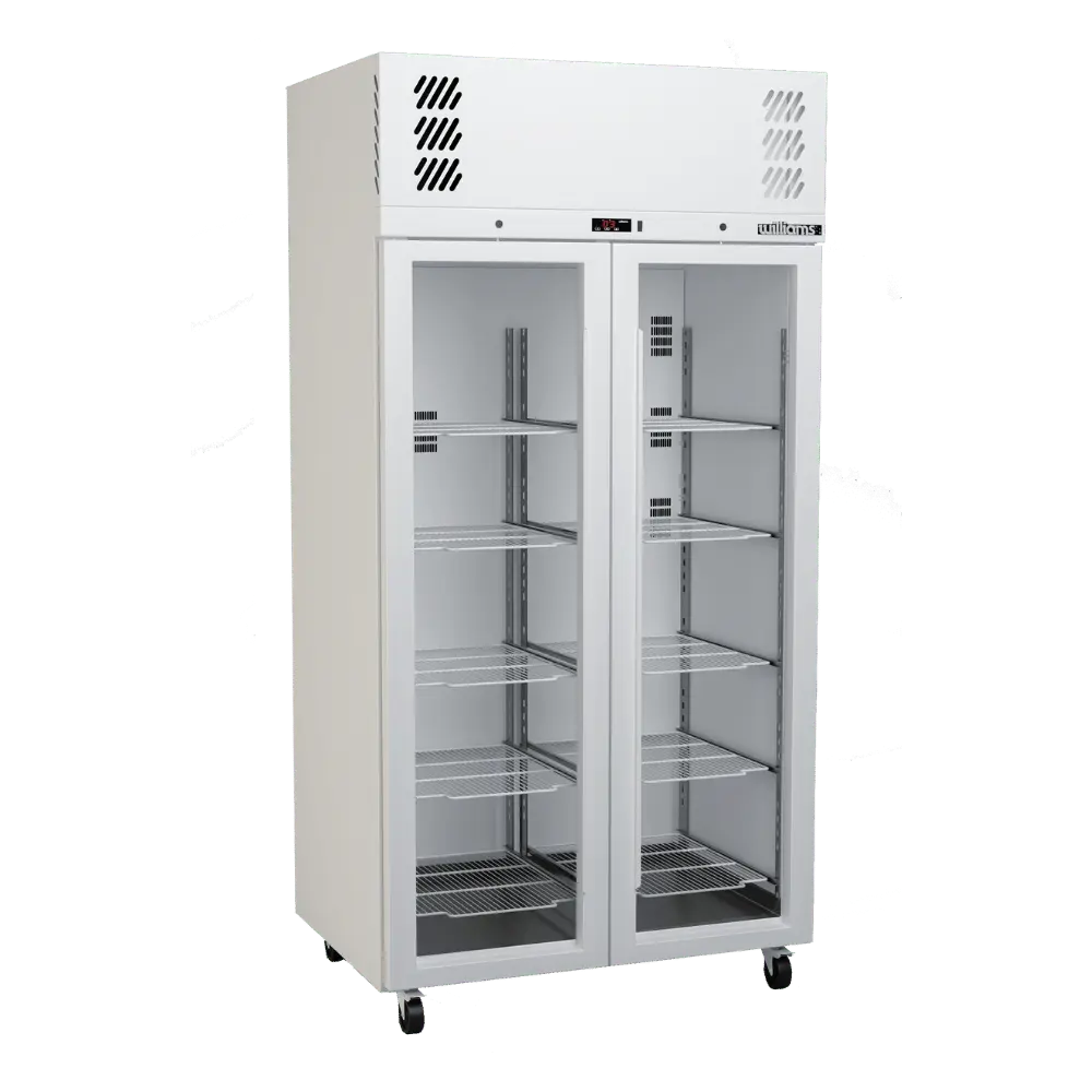 Pearl - Slim Two Door White Colorbond Upright Display Refrigerator HPR2GW
