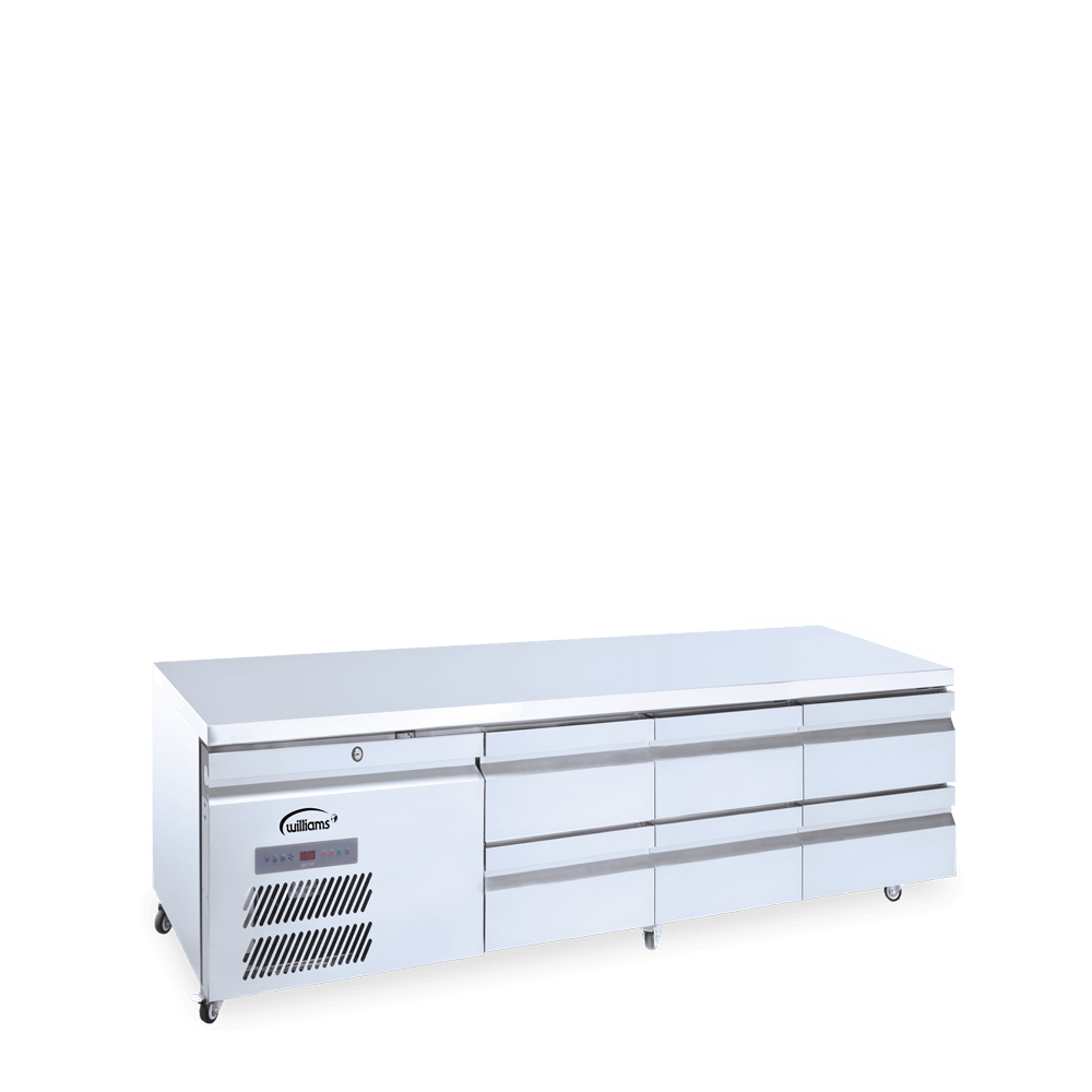 Under Broiler Counter - Six Drawer Self Contained Lowline Refigerator HUBC6