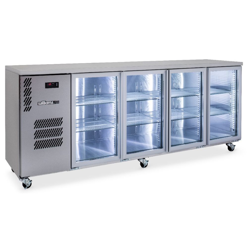 Cameo - Four Door Stainless Steel Under Counter Display Refrigerator H ...