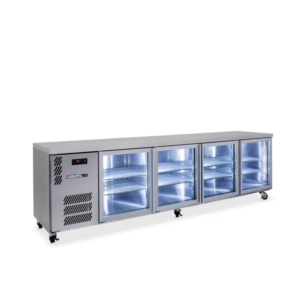 Boronia -  Four Door Stainless Steel Under Counter Display Refrigerator HB4UGSHC