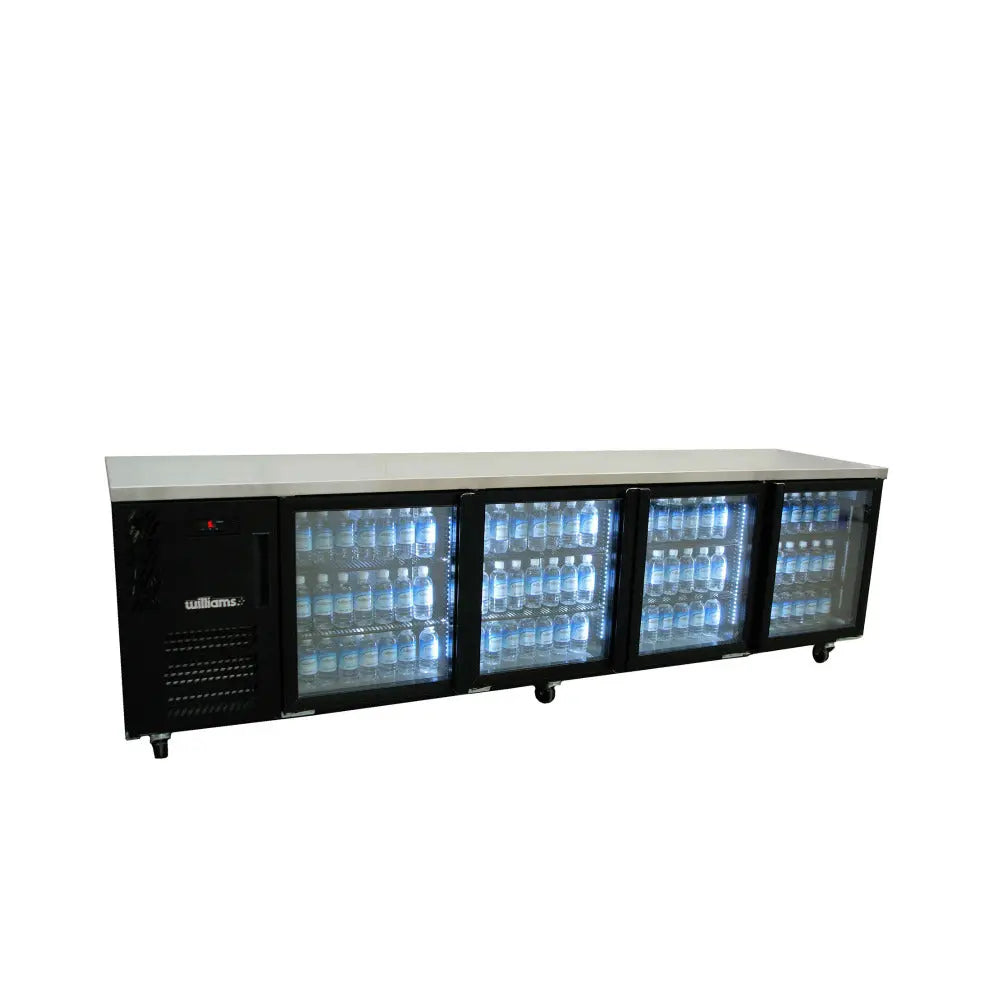 Boronia -  Four Door Black Colorbond Under Counter Display Refrigerator HB4UGBHC