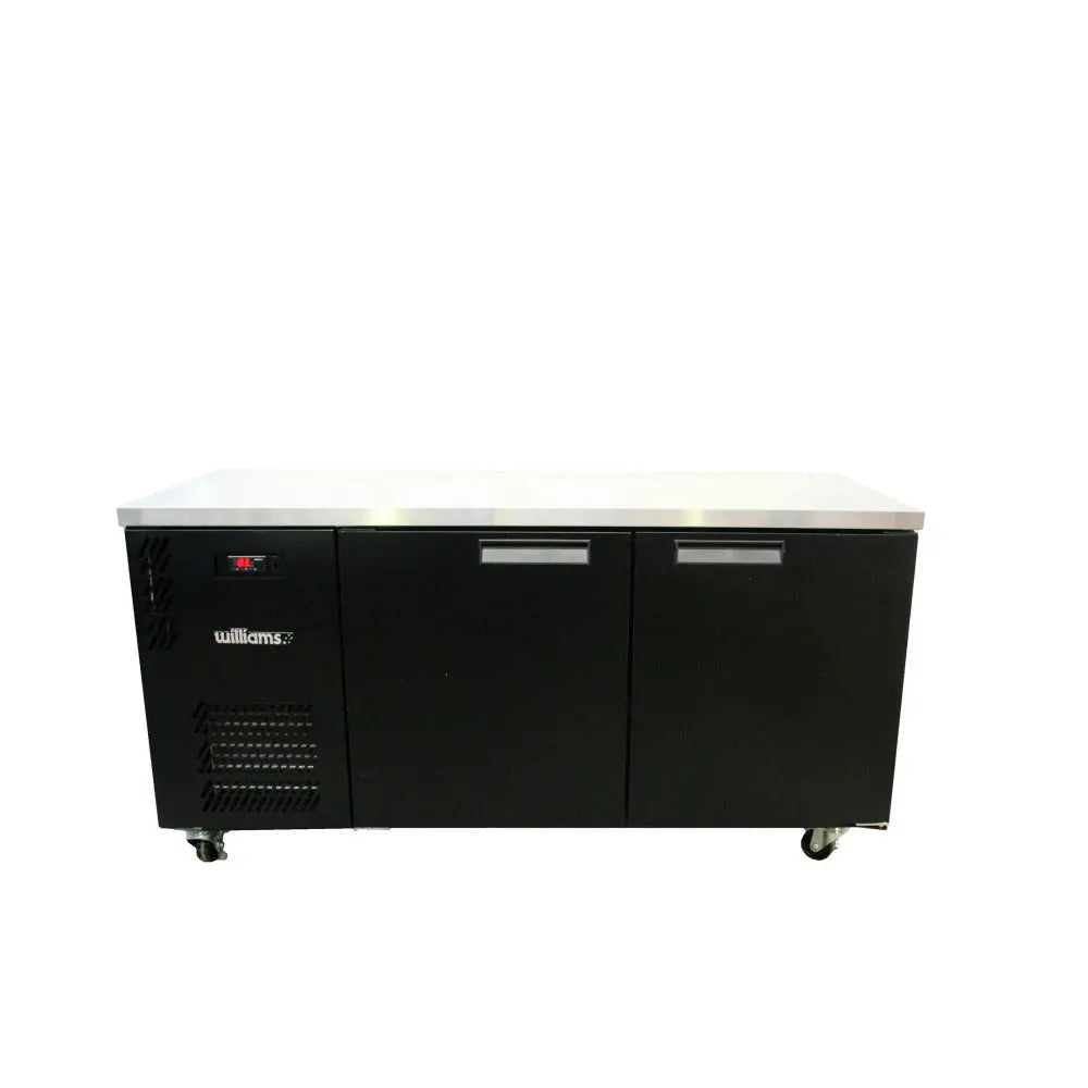 Boronia - Two Door Black Colorbond Under Counter Display Refrigerator HB2USBHC