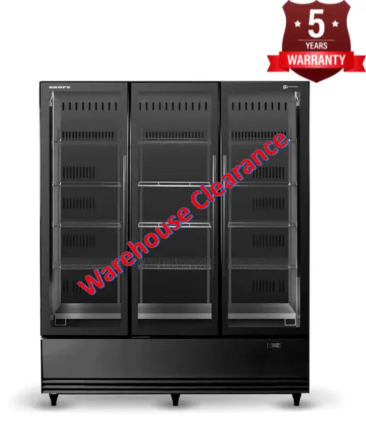 BME1500N-A 3 Glass Door Display or Storage Fridge